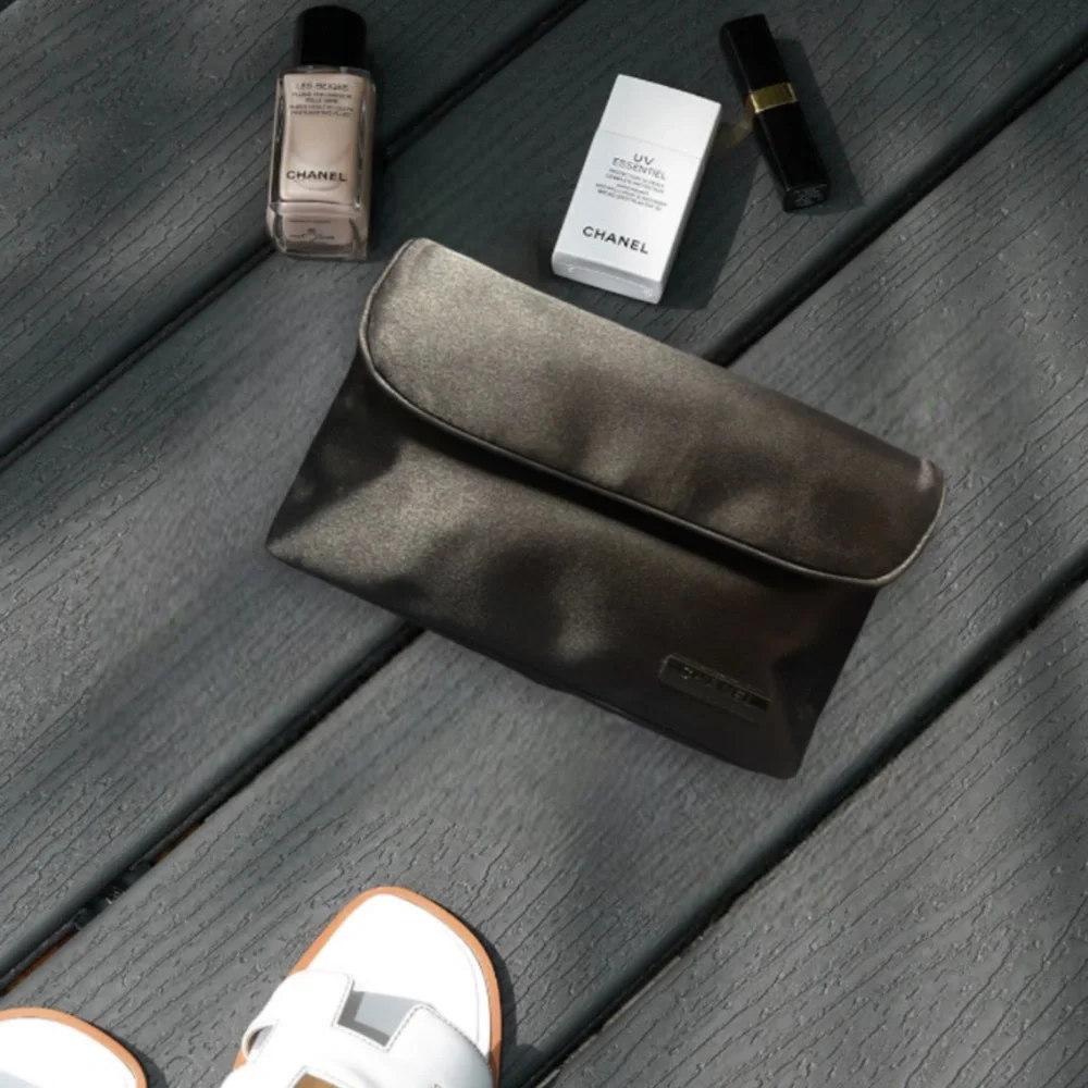 Chanel Satin Flap Cosmetic Bag - Picture 1 of 11